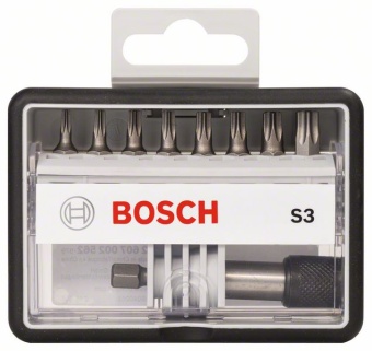 2607002562 Robust Line набор из 8+1 насадок-бит S Extra Hart T10 T15 T20 T25 T30 T40 25 mm 2.607.002.562